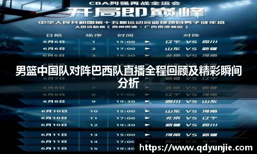 男篮中国队对阵巴西队直播全程回顾及精彩瞬间分析